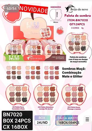 beijo de neve paleta de sombra box 24 pç