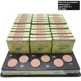 Max Love Pó Compacto matte a pro agua n206-211 BOX 30PÇS
