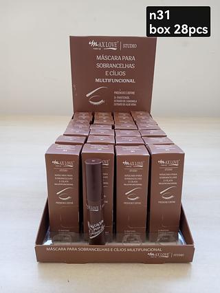 Max Love Mascara Cilios e Sobrancelha Multifuncional box 28 pçs