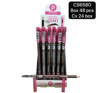 Pink 21 Lapis para Sobrancelha 2 em 1 box 48pçs