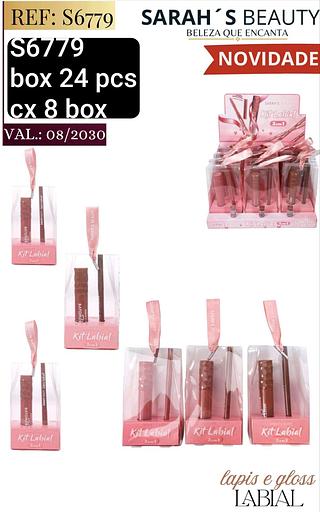 sarash beauty kit gloss box 24 pç