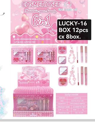 lucky-16 kit de make box 12 pç