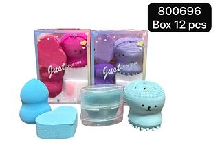 miravia kit esponja com lula + pincel base box 12 pç