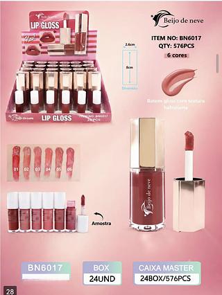Beijo de neve Lip gloss box 24 pçs