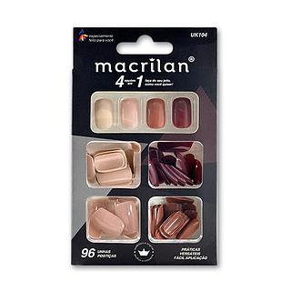 Macrilan Kit de Unhas Postiças tamanho médio BOX 12PÇS