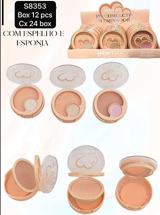 Sarah´s Beauty Pó Compacto e Iluminador box 12 pçs