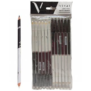 Vivai Lápis duas pontas Branco e Preto