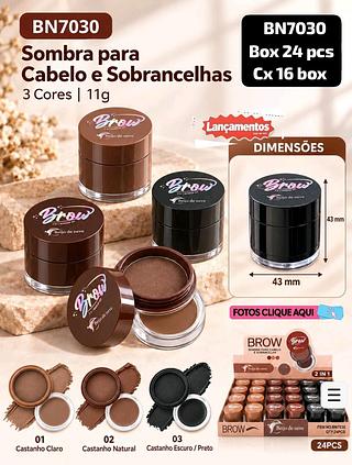 beijo de neve sombra cabelo e sobrancelha box 24 pç
