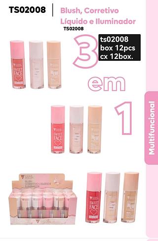 Toque Special Blush, Corretivo Liquido e Iluminador box 12 pçs