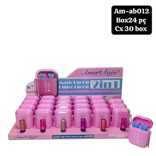 amor e anjo lip oil fone box 24 pç
