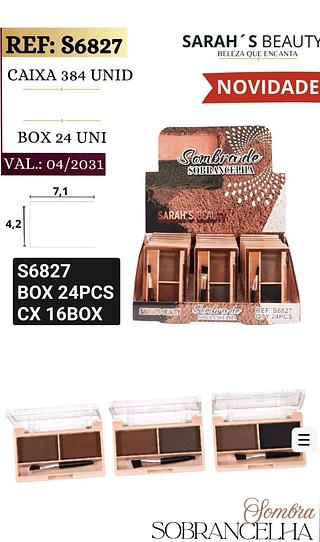 Sarahs beauty paleta de sombrancelha box 24 pçs