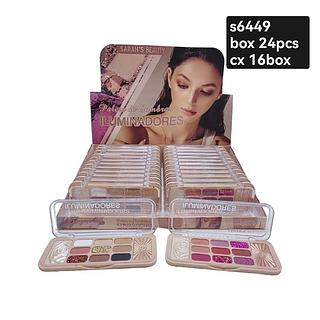 sarah´beauty paleta de sombra de iluminadores box 24/pç