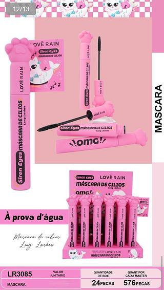 love rain mascara de cilios box 24 pç