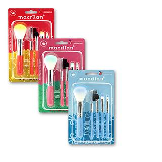 Macrilan Kit com 5 Pincéis para Maquiagem Princess BOX 12PÇS