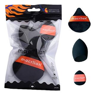 Kit Três Esponjas Para Maquiagem Macrilan Ep26