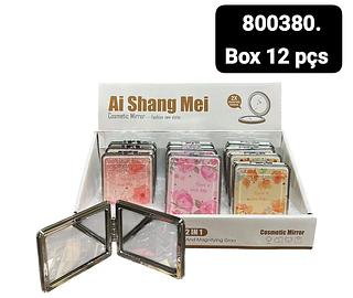 Cosmetic Mirror 2 in 1 box 12 pçs