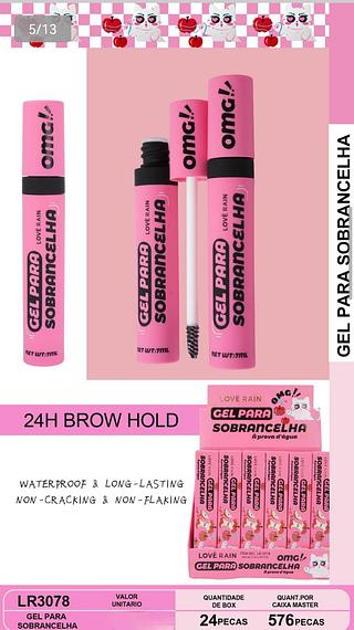 love rain mascara brow hold box 24 pç