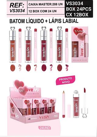 Yvisiy duo batom e lápis box 24 pçs