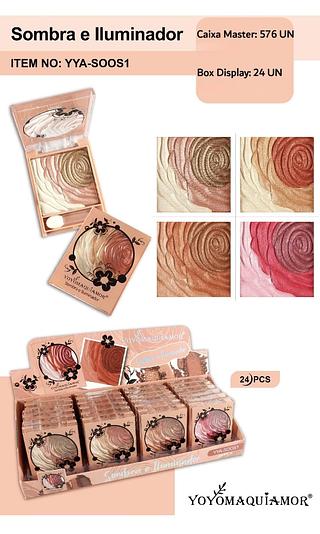 Yoyo Maquiamor Sombra e Iluminador box 24 pçs