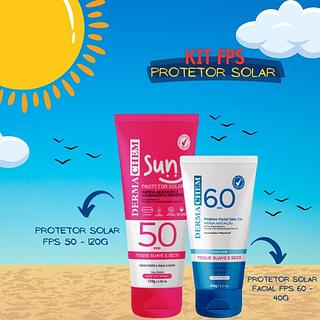 Kit 2 Protetor Solar FPS 50 e FPS 60 Sun Dermachem