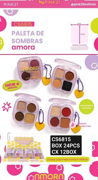 Pink21 paleta de sombras box 24 pçs