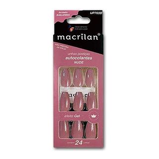 Unhas Postiças Autocolantes tamanho médio Macrilan cor Nude