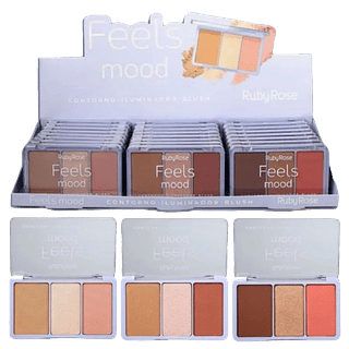 Ruby Rose Trio Contorno , iluminador e Blush