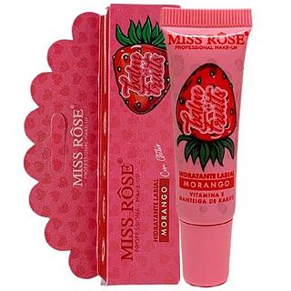 Hidratante Labial com Glitter Morango Balm Fruits Miss Rôse MR054/C