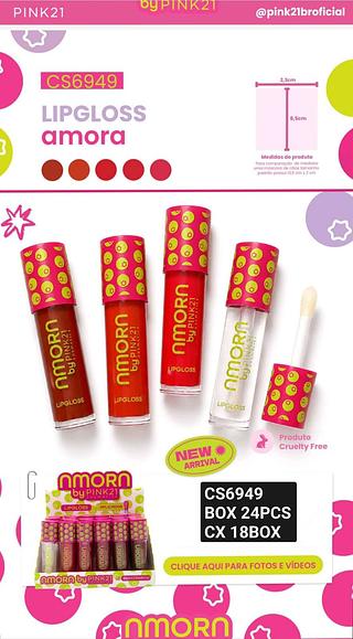 Pink21 Lip gloss box 24 pçs