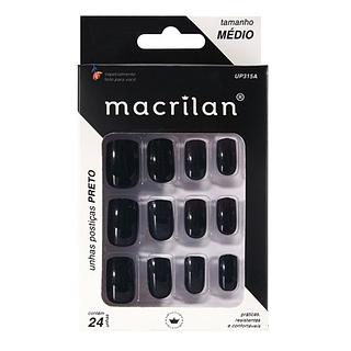 Macrilan Unhas postiças tamanho médio cor Preto