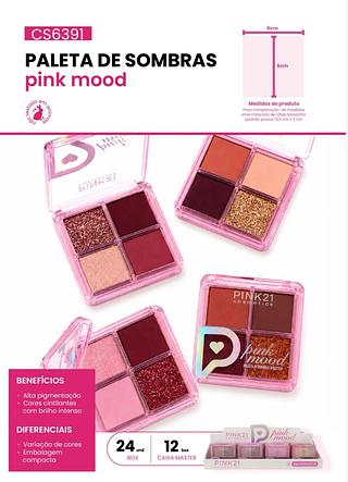 Pink21 paleta de sombras box 24 pçs