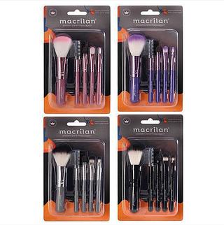 Macrilan Kit com 5 pincéis para maquiagem BOX 12PÇS