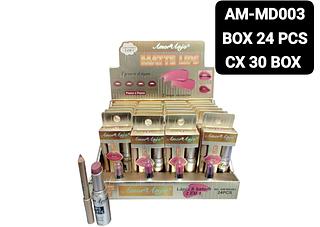 amor anjo lapis + batom box 24 pç