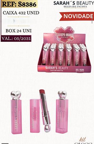 Sarah beauty batom matte box 24 pçs
