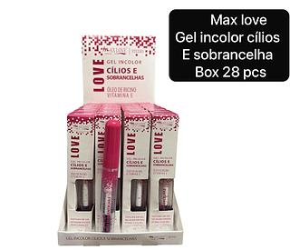Max Love Gel Incolor de Cilios e Sobrancelha box 28 pçs