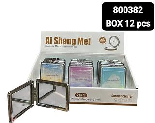 Cosmetic Mirror 2 in 1 box 12 pçs