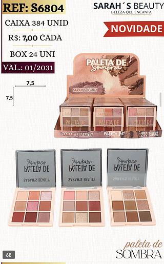 Sarah s beauty paleta de sombras box 24 pc