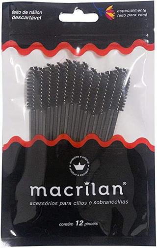 Macrilan Kit com 12 pincéis para cílios e sobrancelhas