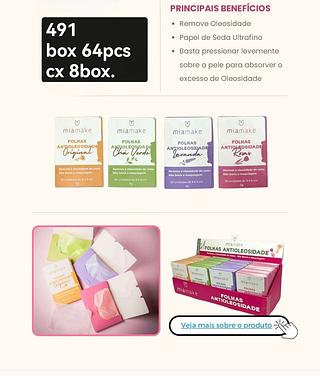 mia make folha antioliosidade box 64 pç