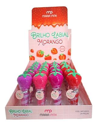 Maria Pink Brilho Labial Morango BOX/24PÇ