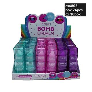 pink 21 lip balm box/24pç