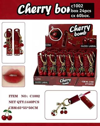 cherry lip gloss box 24 pç