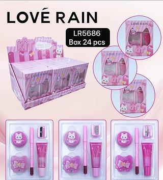 Love Rain Kit Lip Gloss e Lip Balm box 24 pçs