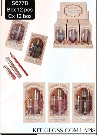 sarahs beauty kit labial box 12 pç