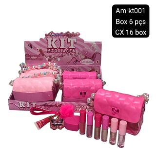 amor e anjo kit maquiagem com bolsa