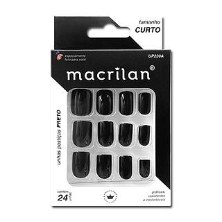 Macrilan Unhas Postiças tamanho curto cor Preto