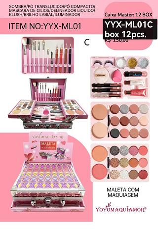 yoyo maleta de maquiagem box 12 pç