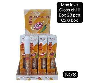 Max Love Lip Gloss Volumoso Chilli box 28 pçs