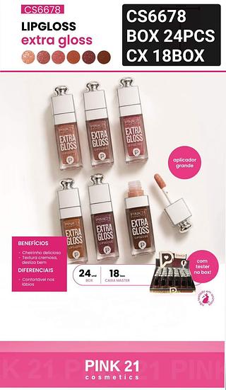 Pink21 Lip gloss box 24 pçs