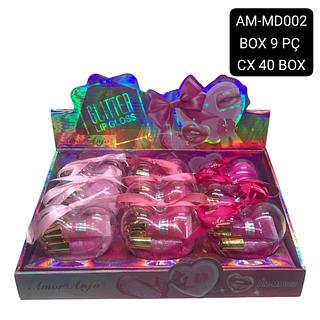 Amor e Anjo lip gloss com chaveiro box 9 pç